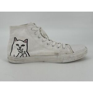 RipnDip High Top Sneakers Men's 12 White‎  Lord Nermal Cat Skate Shoes Skater